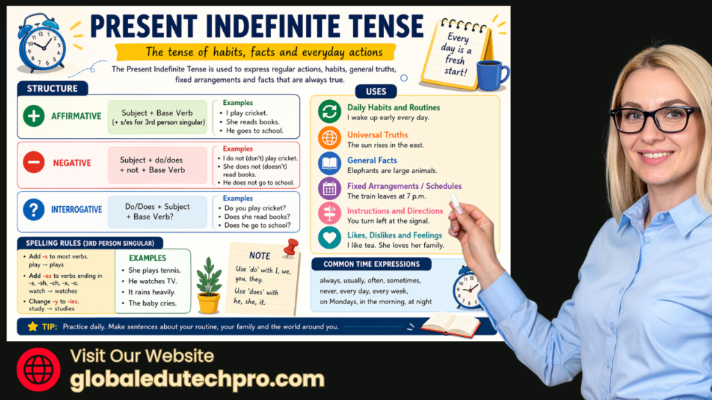 Present Indefinite Tense: Complete Guide with Rules, Examples, and ...